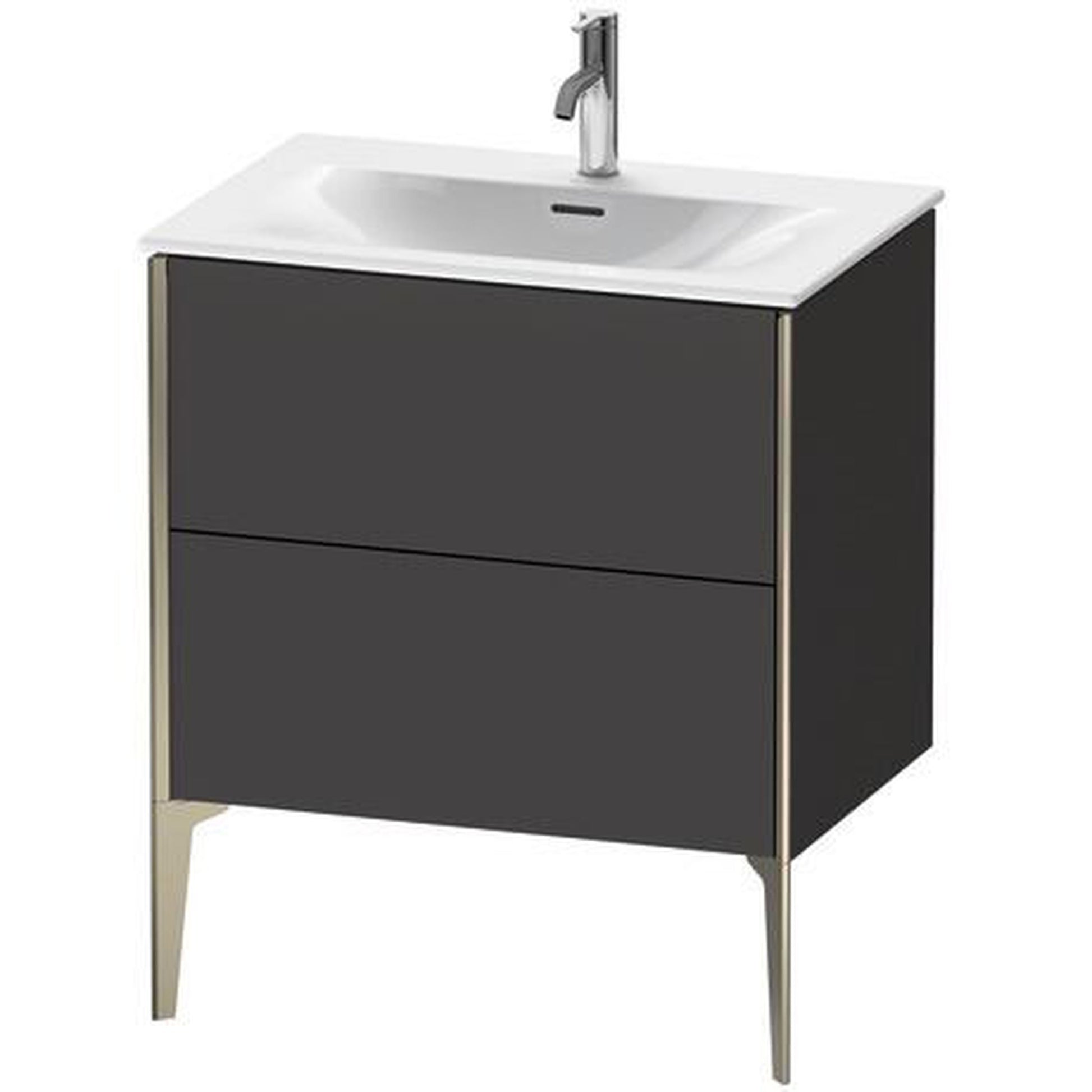 Duravit Xviu 28" x 23" x 19" One Drawer Floorstanding Vanity Unit, Graphite Super Matt (XV43010B180)