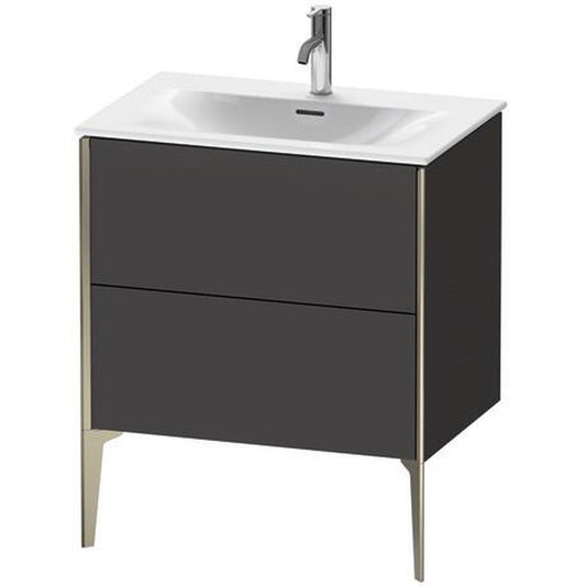 Duravit Xviu 28" x 23" x 19" One Drawer Floorstanding Vanity Unit, Graphite Super Matt (XV43010B180)