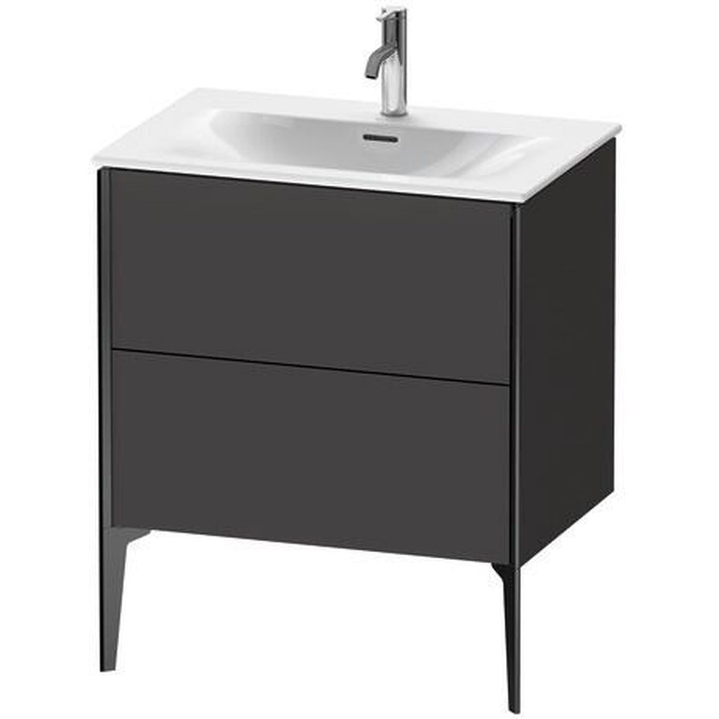 Duravit Xviu 28" x 23" x 19" One Drawer Floorstanding Vanity Unit, Graphite Super Matt (XV43010B280)