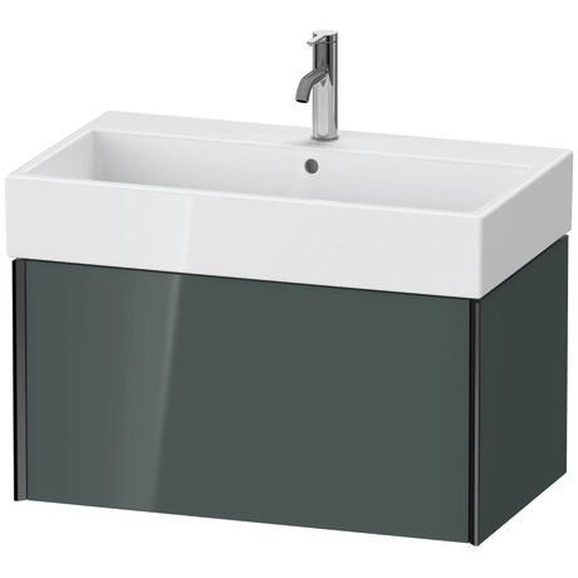 Duravit Xviu 31" x 16" x 18" One Drawer Wall-Mount Vanity Unit, Dolomiti Grey High Gloss Lacquer (XV42360B238)