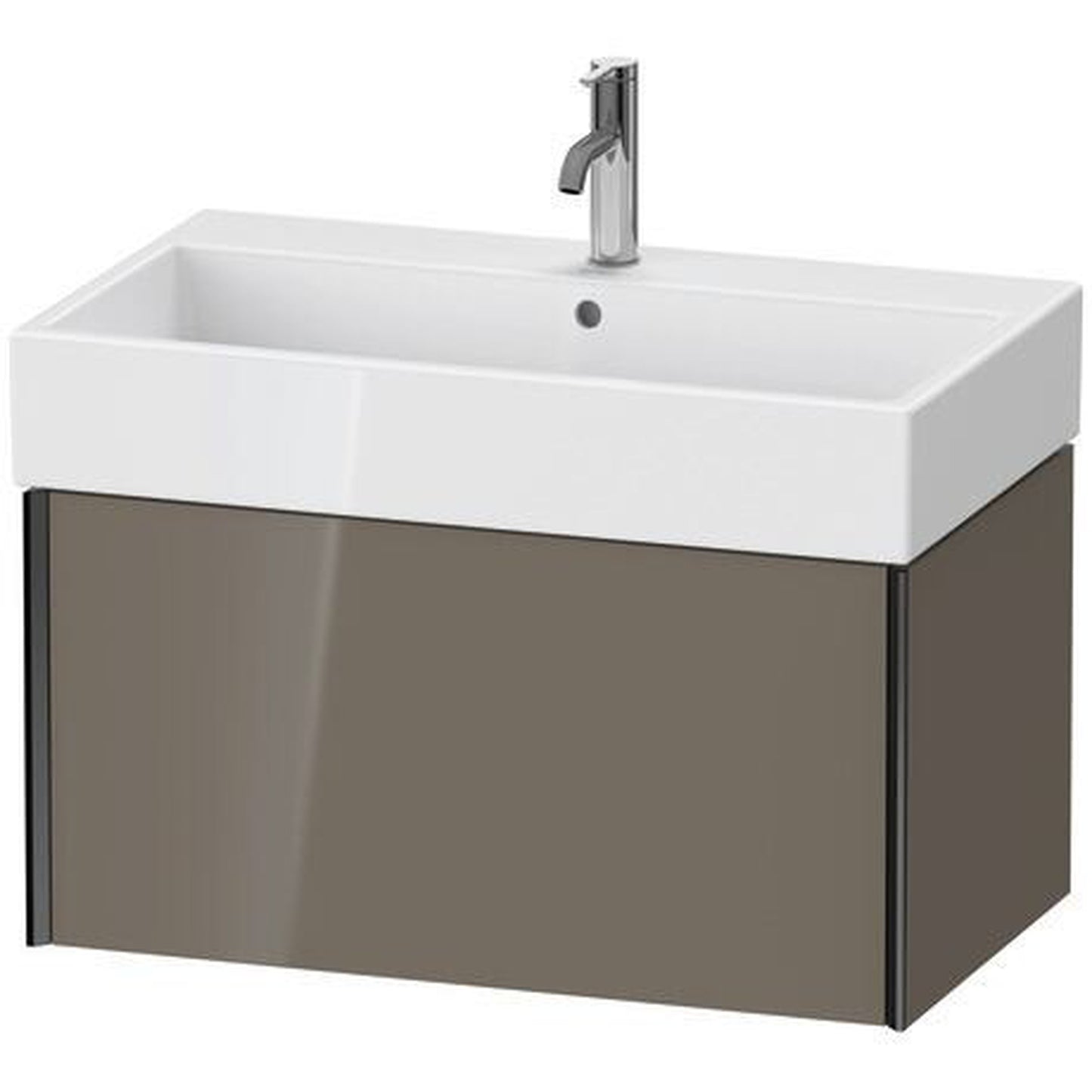 Duravit Xviu 31" x 16" x 18" One Drawer Wall-Mount Vanity Unit, Flannel Grey High Gloss Lacquer (XV42360B289)