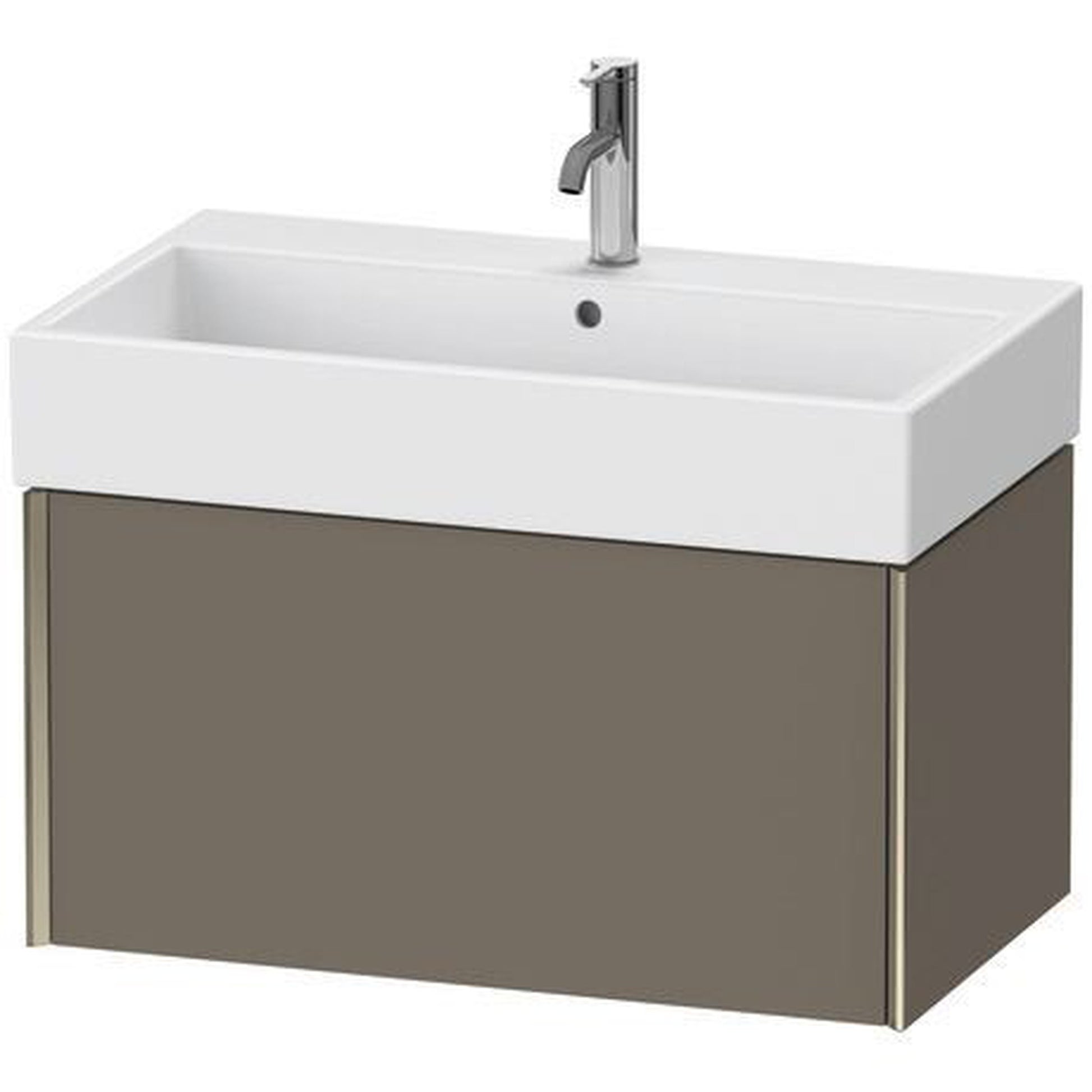 Duravit Xviu 31" x 16" x 18" One Drawer Wall-Mount Vanity Unit, Flannel Grey Satin Matt Lacquer (XV42360B190)