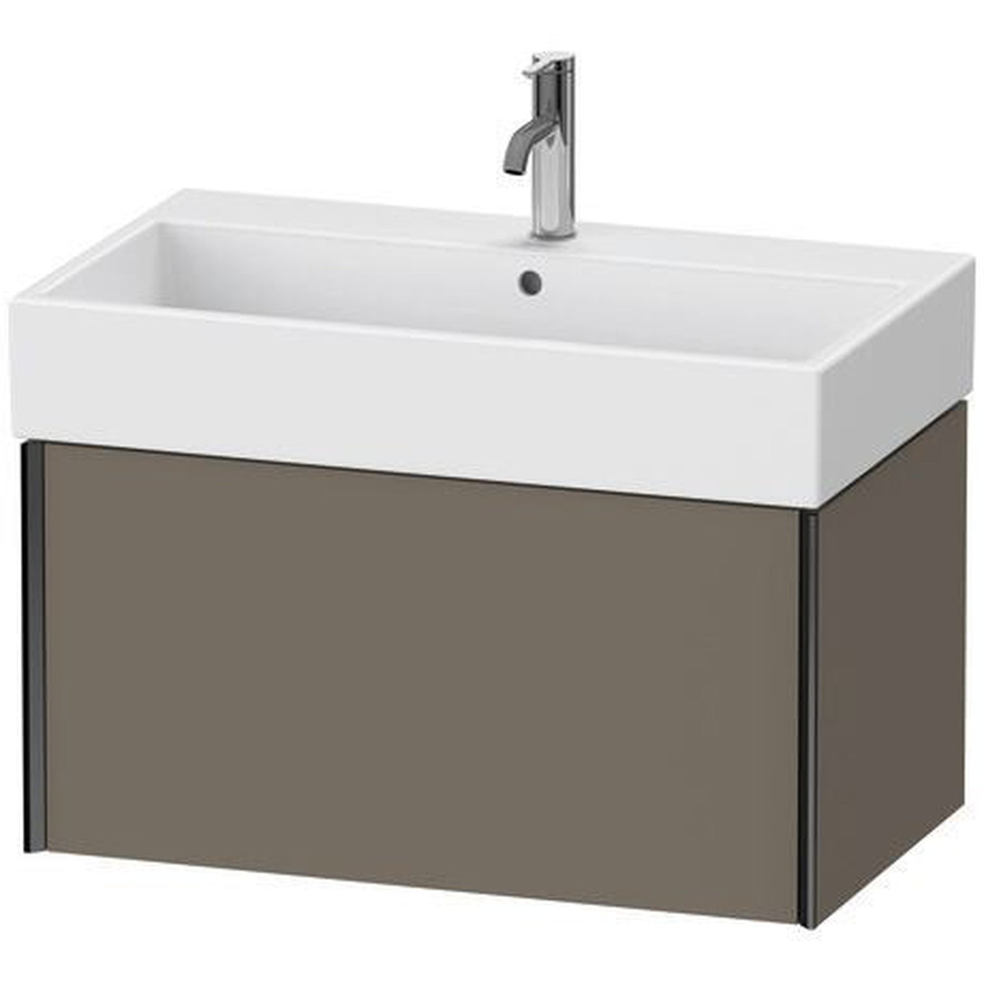 Duravit Xviu 31" x 16" x 18" One Drawer Wall-Mount Vanity Unit, Flannel Grey Satin Matt Lacquer (XV42360B290)