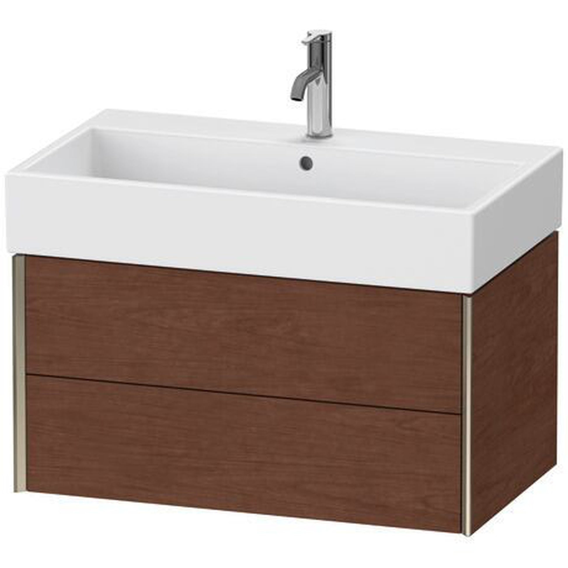 Duravit Xviu 31" x 16" x 18" Two Drawer Wall-Mount Vanity Unit, American Walnut (XV43360B113)