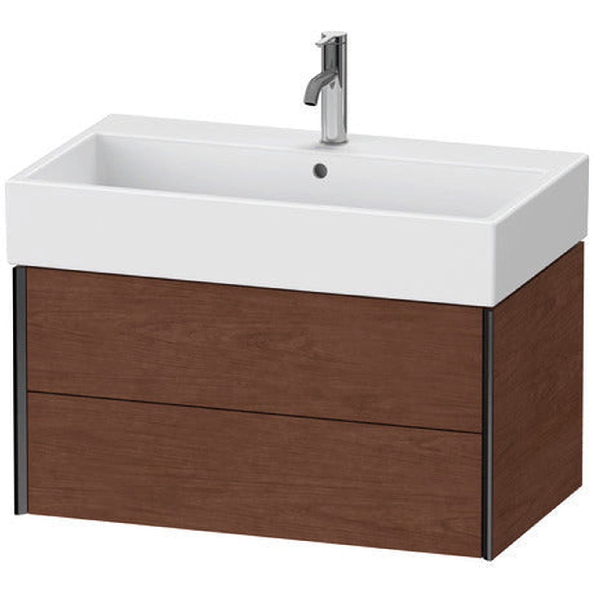 Duravit Xviu 31" x 16" x 18" Two Drawer Wall-Mount Vanity Unit, American Walnut (XV43360B213)