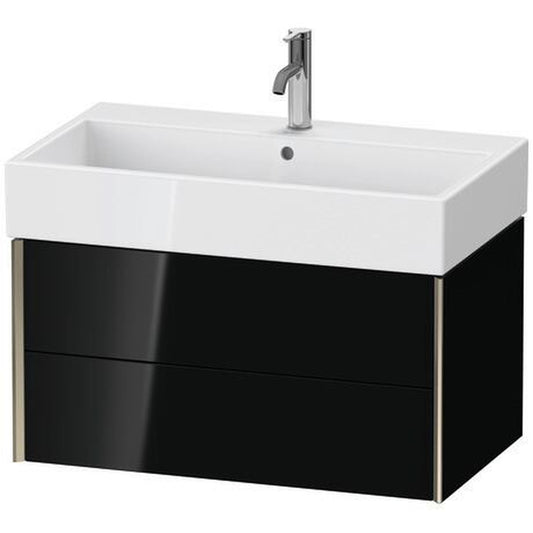 Duravit Xviu 31" x 16" x 18" Two Drawer Wall-Mount Vanity Unit, Black High Gloss Lacquer (XV43360B140)