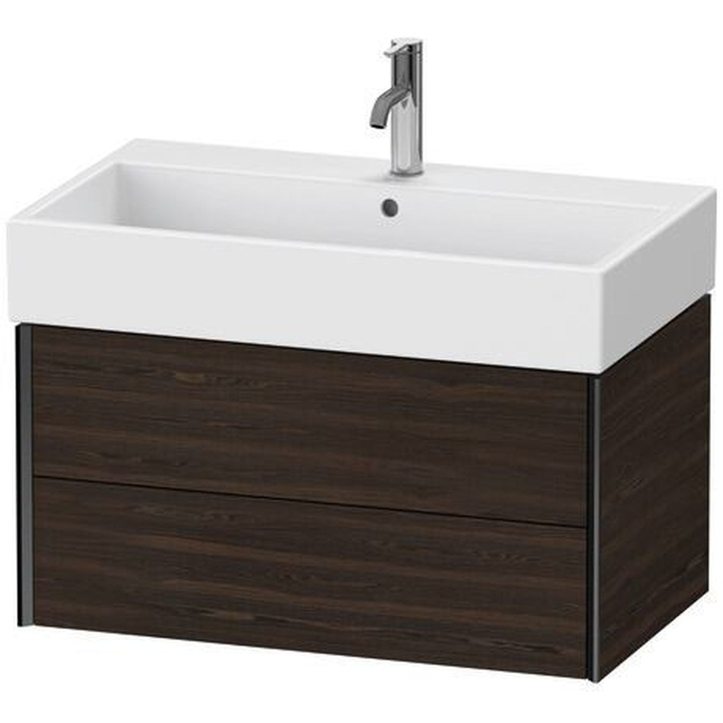 Duravit Xviu 31" x 16" x 18" Two Drawer Wall-Mount Vanity Unit, Brushed Walnut Real Wood Veneer (XV43360B269)