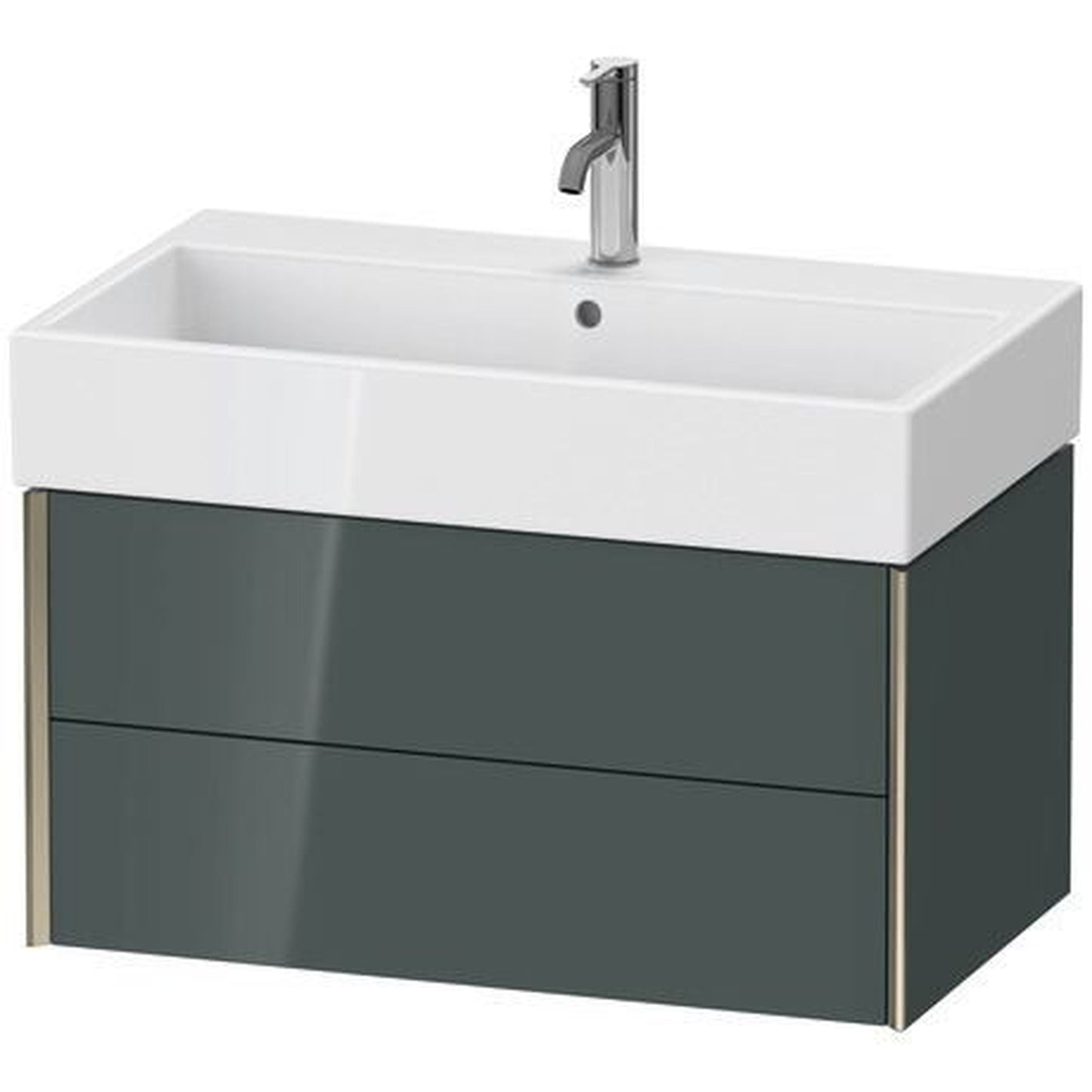 Duravit Xviu 31" x 16" x 18" Two Drawer Wall-Mount Vanity Unit, Dolomiti Grey High Gloss Lacquer (XV43360B138)