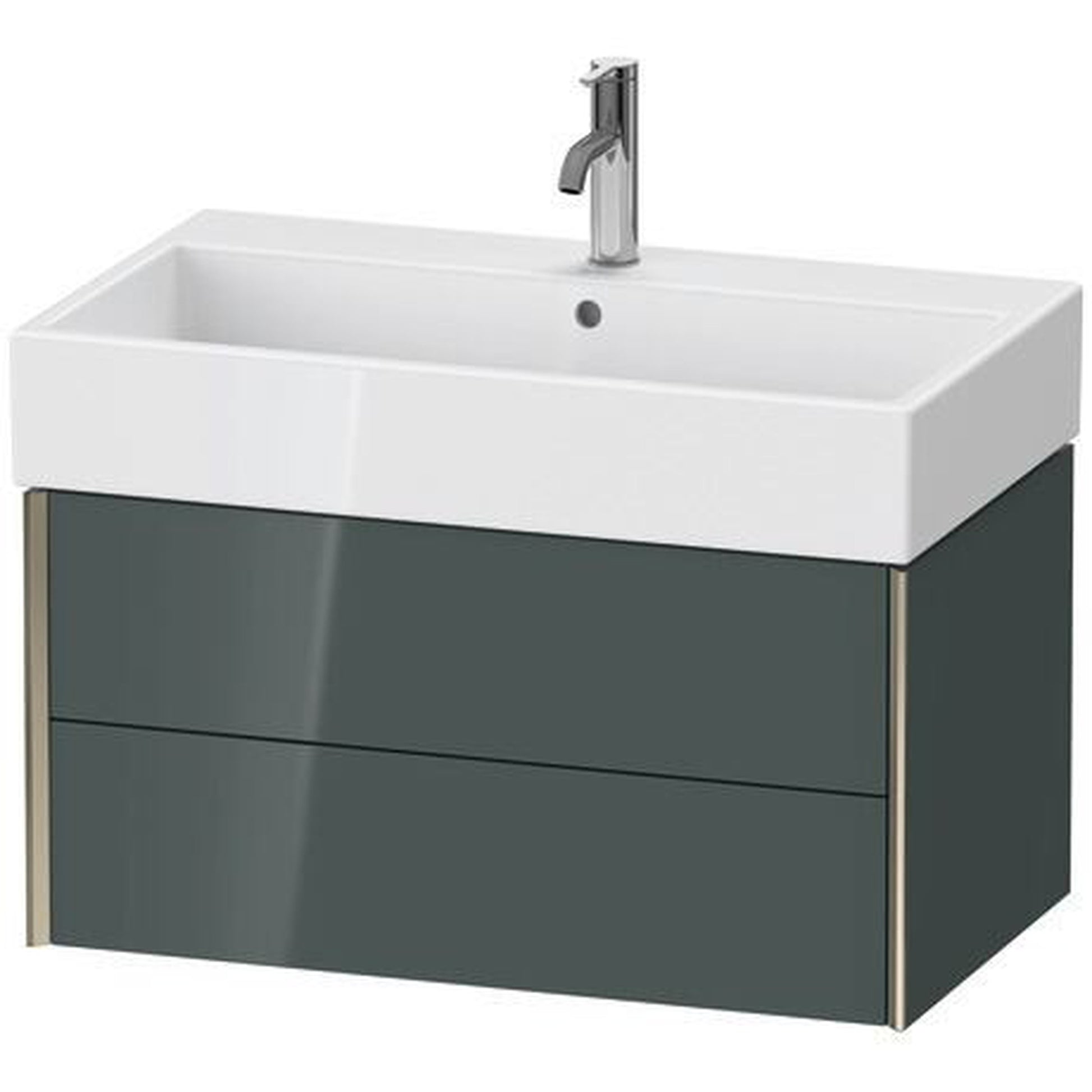 Duravit Xviu 31" x 16" x 18" Two Drawer Wall-Mount Vanity Unit, Dolomiti Grey High Gloss Lacquer (XV43360B138)
