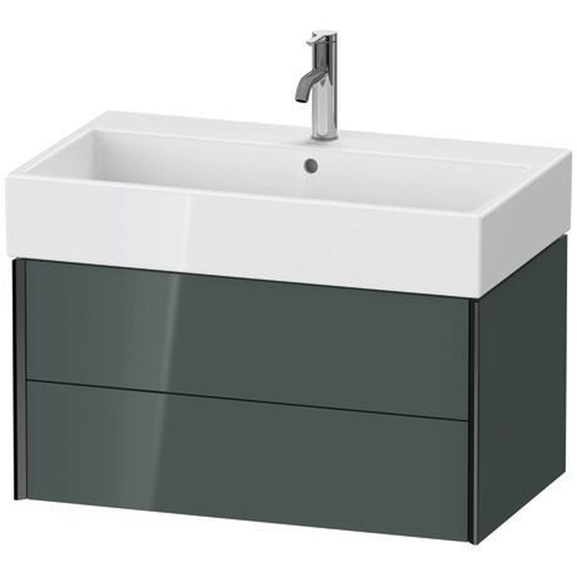 Duravit Xviu 31" x 16" x 18" Two Drawer Wall-Mount Vanity Unit, Dolomiti Grey High Gloss Lacquer (XV43360B238)