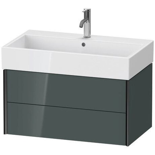 Duravit Xviu 31" x 16" x 18" Two Drawer Wall-Mount Vanity Unit, Dolomiti Grey High Gloss Lacquer (XV43360B238)