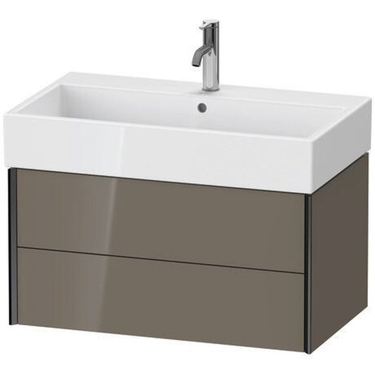 Duravit Xviu 31" x 16" x 18" Two Drawer Wall-Mount Vanity Unit, Flannel Grey High Gloss Lacquer (XV43360B289)