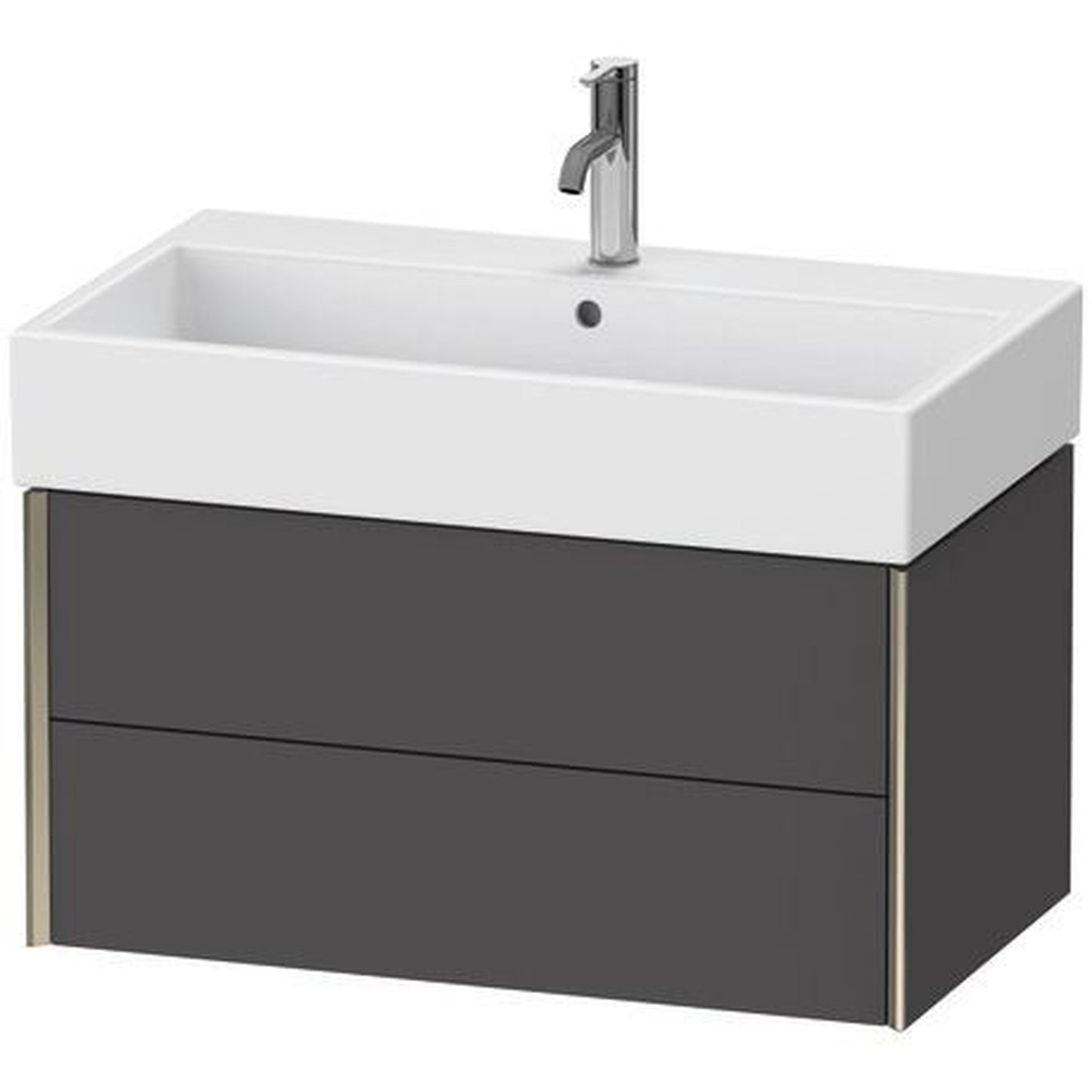 Duravit Xviu 31" x 16" x 18" Two Drawer Wall-Mount Vanity Unit, Graphite Matt (XV43360B149)