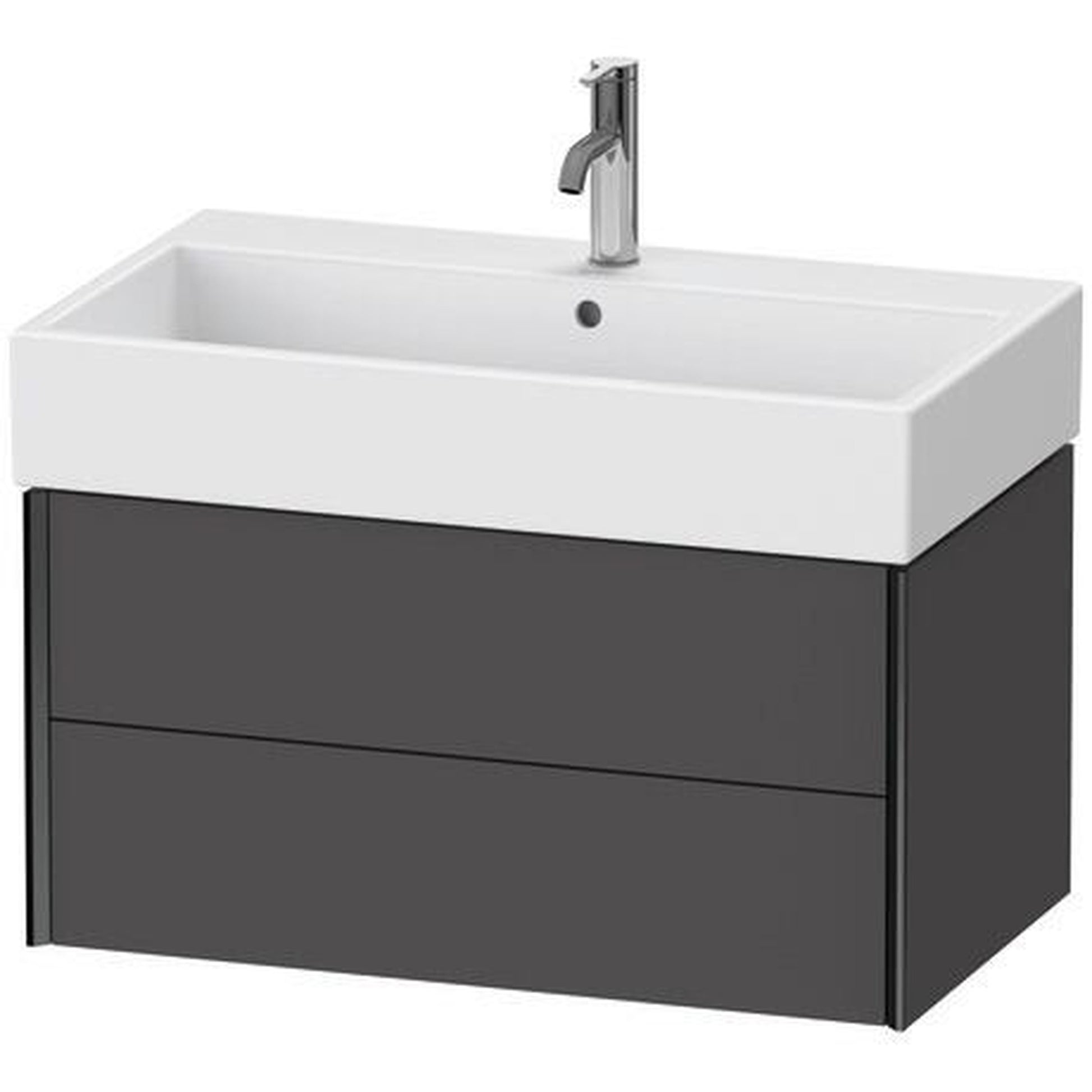 Duravit Xviu 31" x 16" x 18" Two Drawer Wall-Mount Vanity Unit, Graphite Matt (XV43360B249)