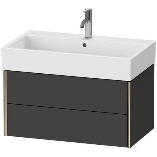 Duravit Xviu 31" x 16" x 18" Two Drawer Wall-Mount Vanity Unit, Graphite Super Matt (XV43360B180)