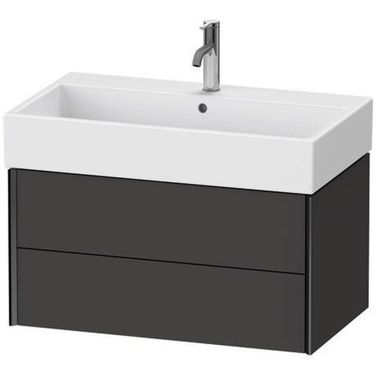 Duravit Xviu 31" x 16" x 18" Two Drawer Wall-Mount Vanity Unit, Graphite Super Matt (XV43360B280)