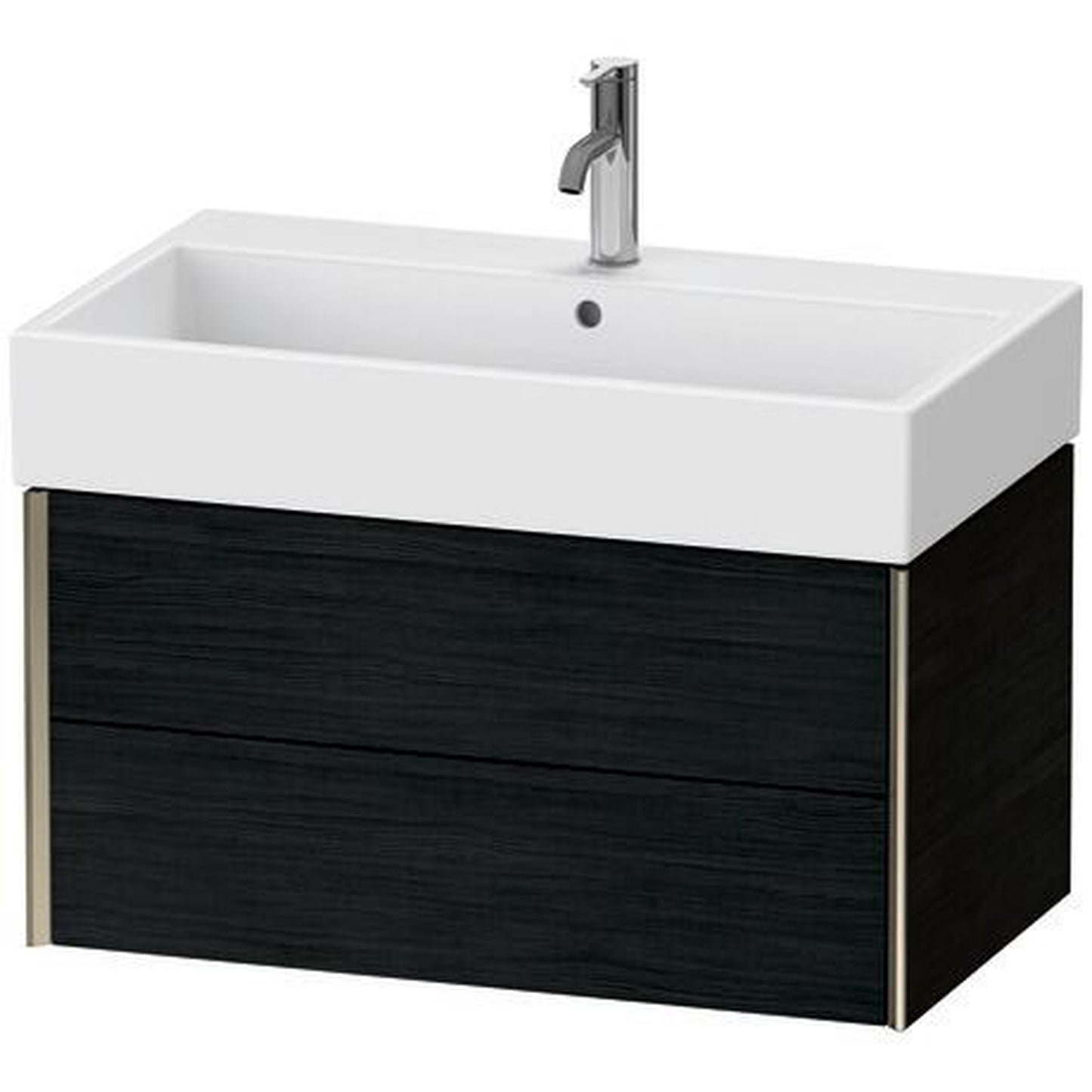 Duravit Xviu 31" x 16" x 18" Two Drawer Wall-Mount Vanity Unit, Oak Black (XV43360B116)