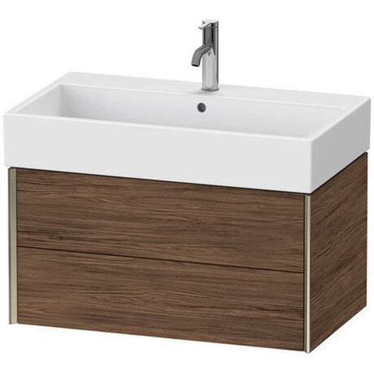 Duravit Xviu 31" x 16" x 18" Two Drawer Wall-Mount Vanity Unit, Walnut Dark (XV43360B121)