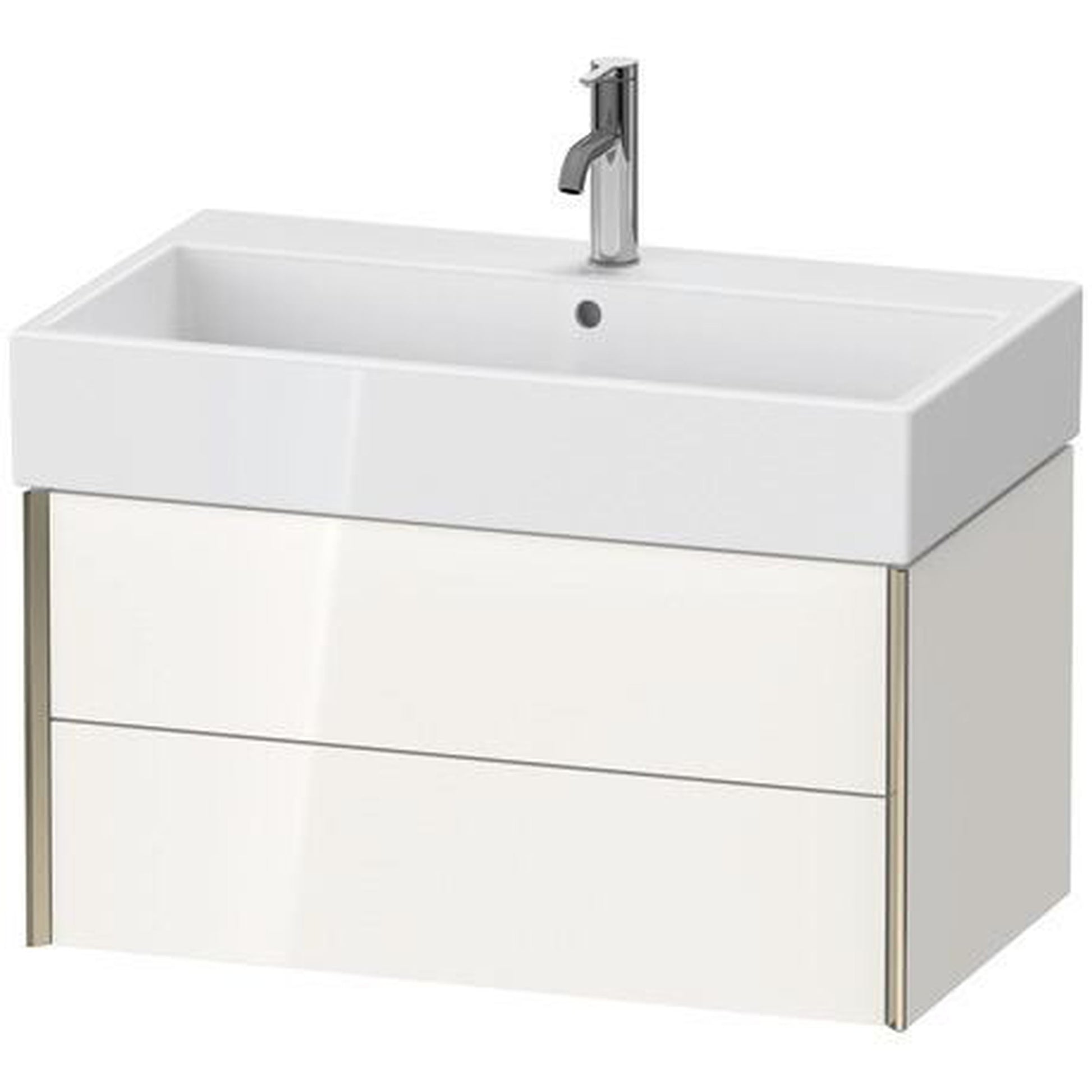 Duravit Xviu 31" x 16" x 18" Two Drawer Wall-Mount Vanity Unit, White High Gloss (XV43360B122)