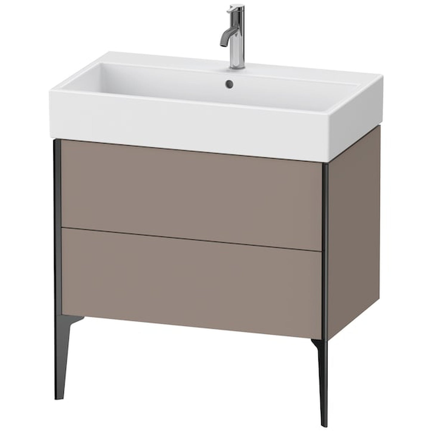 Duravit Xviu 31" x 19" x 18" Two Drawer Floorstanding Vanity Unit, Basalt Matt (XV45360B243)