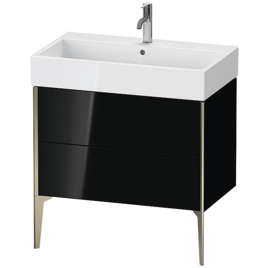 Duravit Xviu 31" x 19" x 18" Two Drawer Floorstanding Vanity Unit, Black High Gloss Lacquer (XV45360B140)