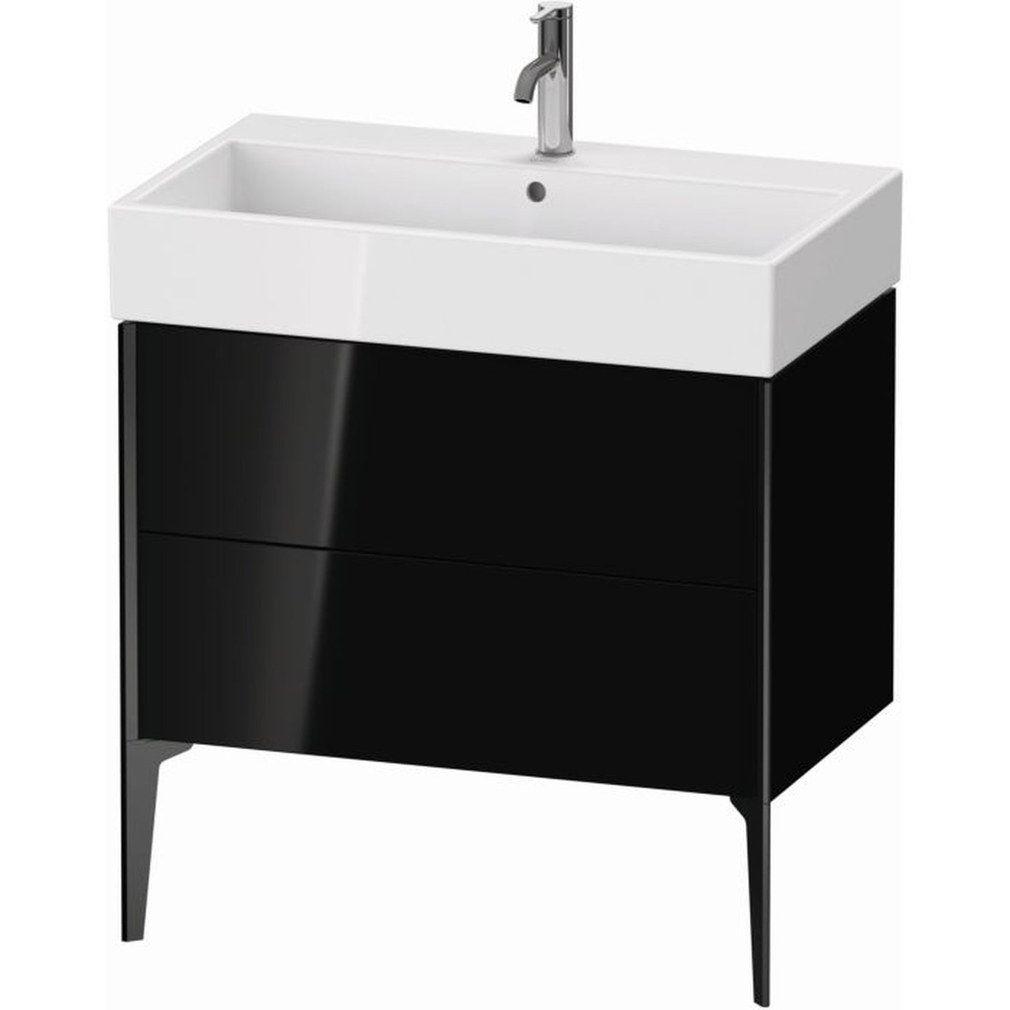 Duravit Xviu 31" x 19" x 18" Two Drawer Floorstanding Vanity Unit, Black High Gloss Lacquer (XV45360B240)
