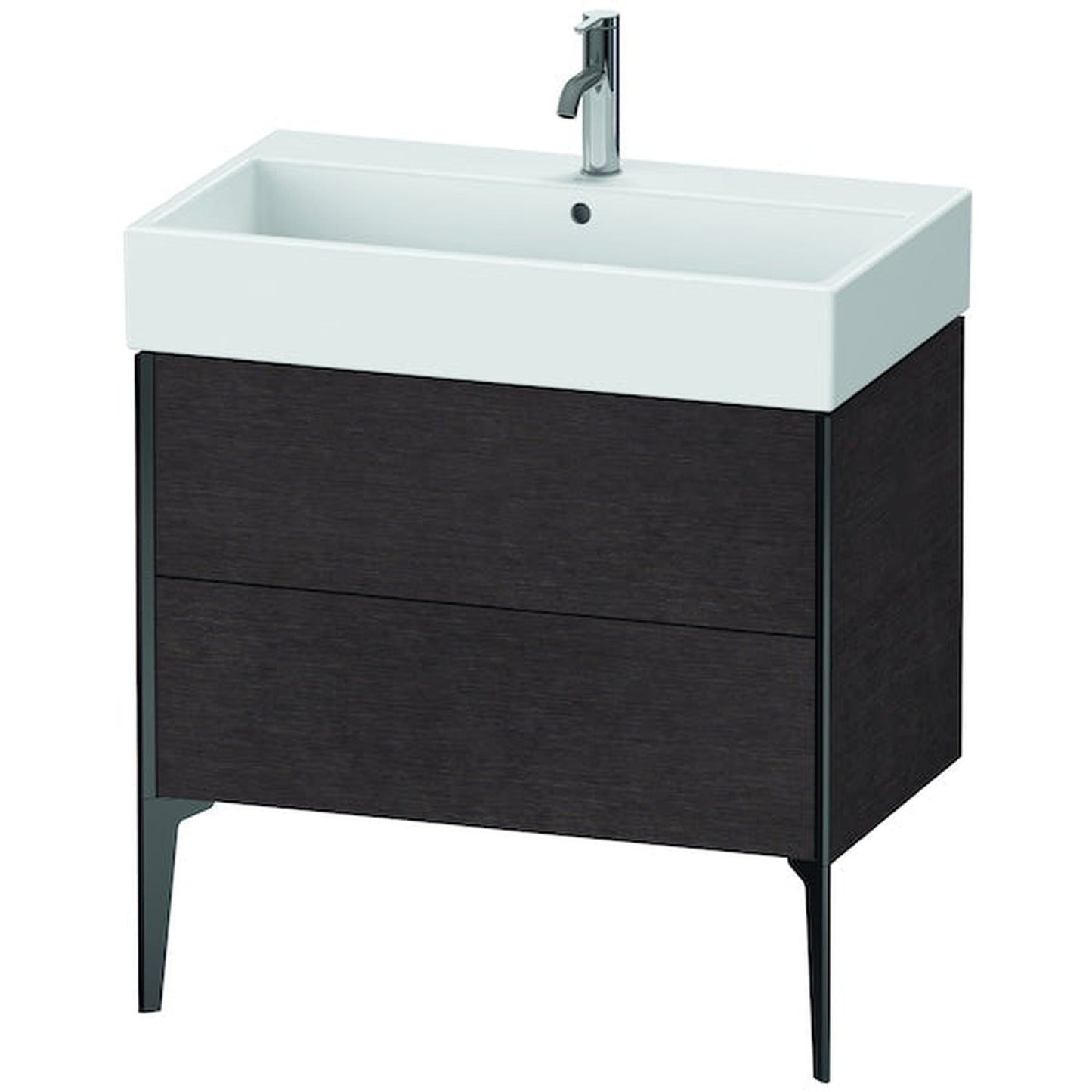 Duravit Xviu 31" x 19" x 18" Two Drawer Floorstanding Vanity Unit, Brushed Dark Oak Real Wood Veneer (XV45360B272)