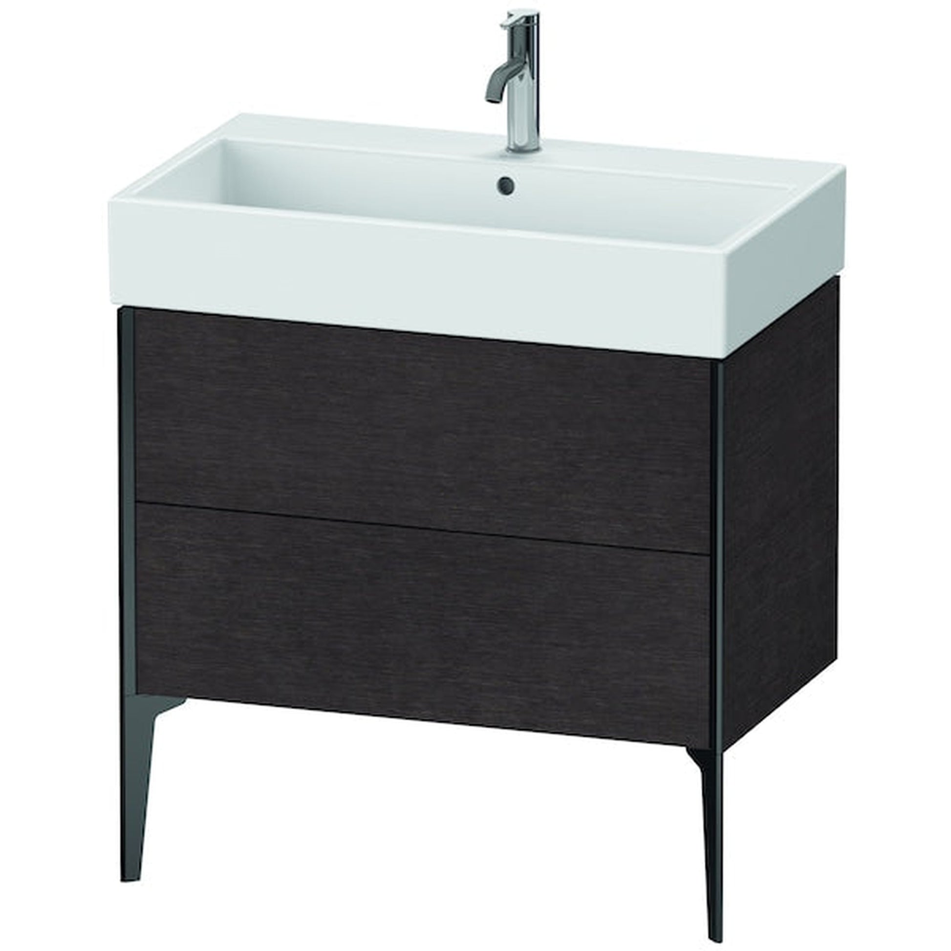 Duravit Xviu 31" x 19" x 18" Two Drawer Floorstanding Vanity Unit, Brushed Dark Oak Real Wood Veneer (XV45360B272)