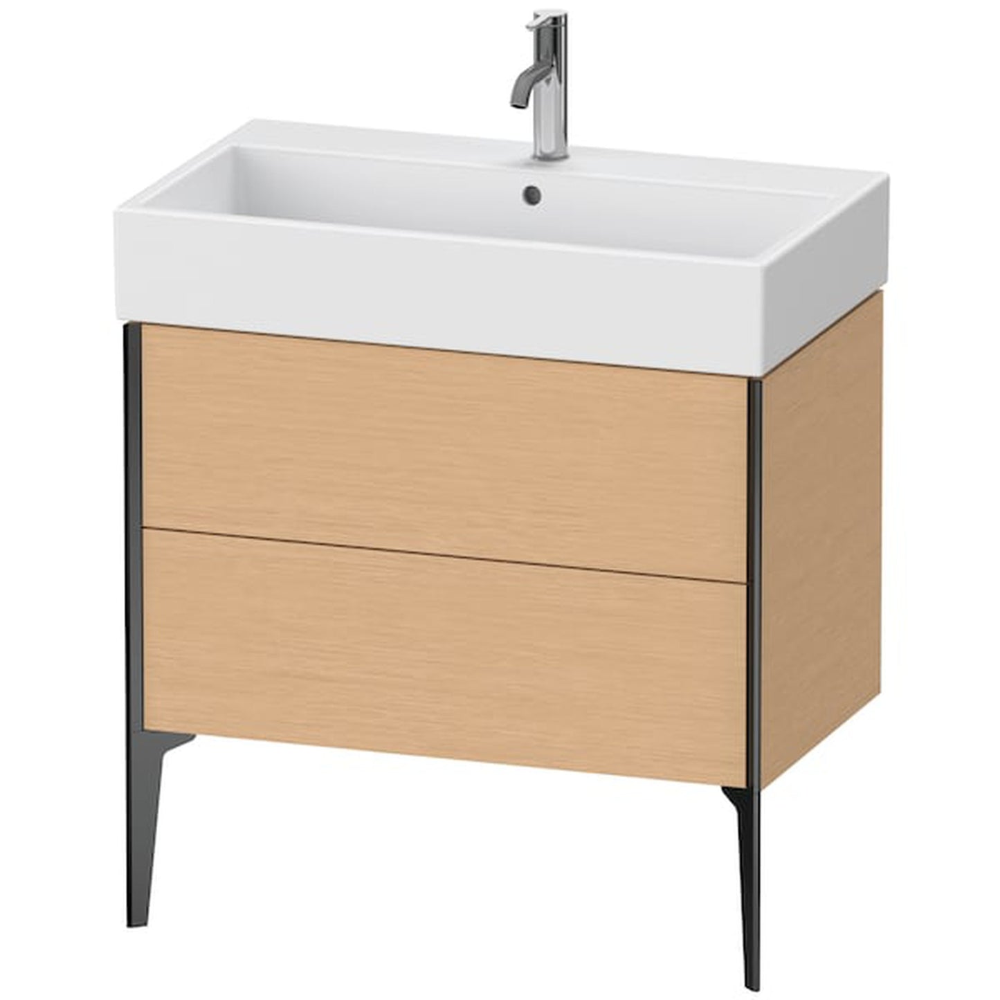 Duravit Xviu 31" x 19" x 18" Two Drawer Floorstanding Vanity Unit, Brushed Walnut Real Wood Veneer (XV45360B169)