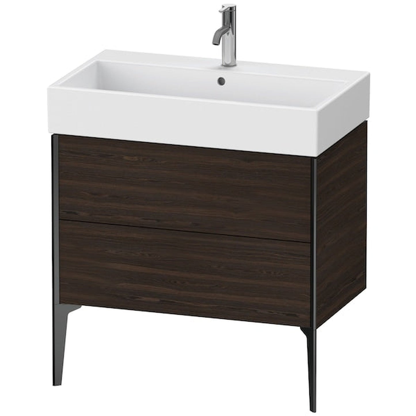 Duravit Xviu 31" x 19" x 18" Two Drawer Floorstanding Vanity Unit, Brushed Walnut Real Wood Veneer (XV45360B269)