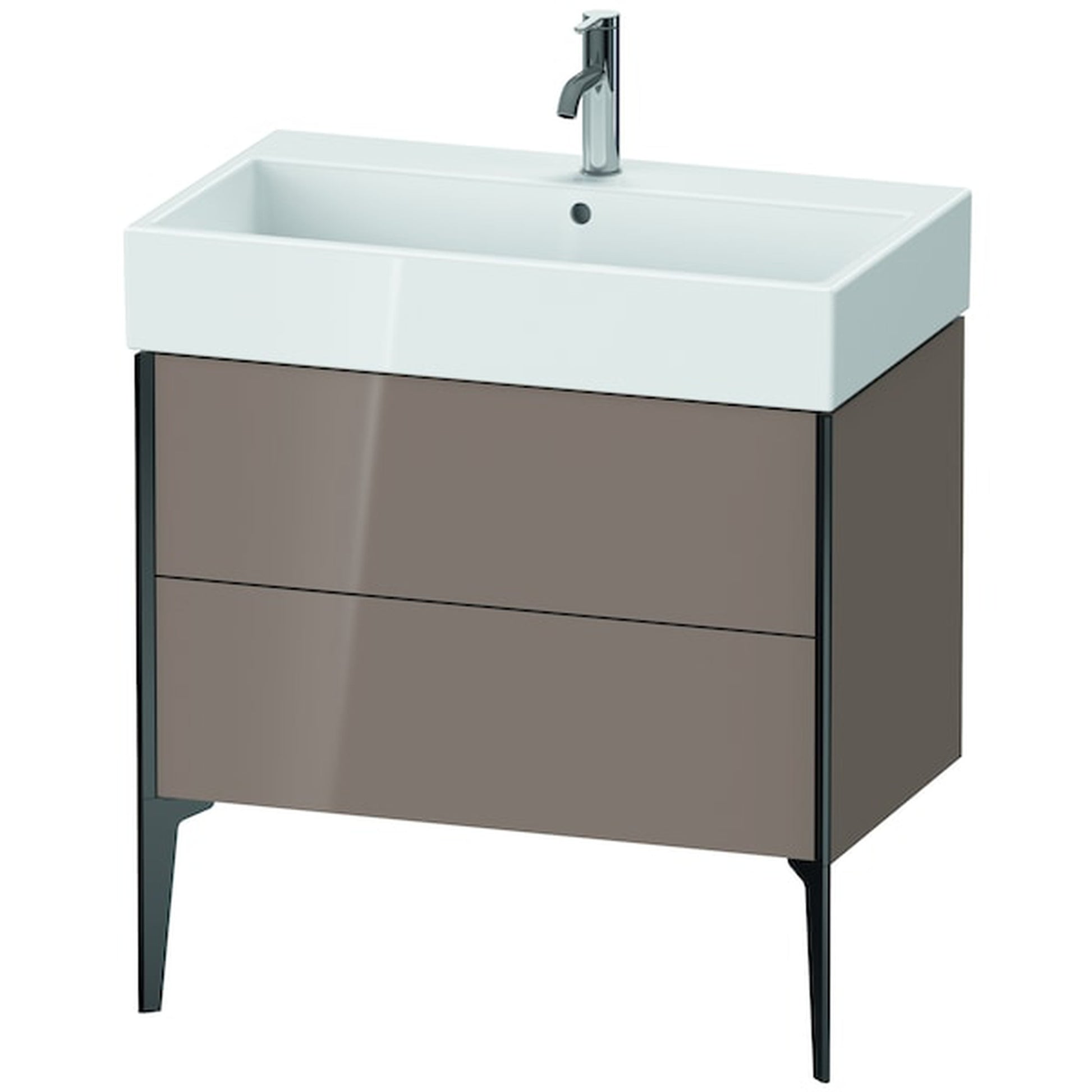 Duravit Xviu 31" x 19" x 18" Two Drawer Floorstanding Vanity Unit, Cappuccino High Gloss (XV45360B286)