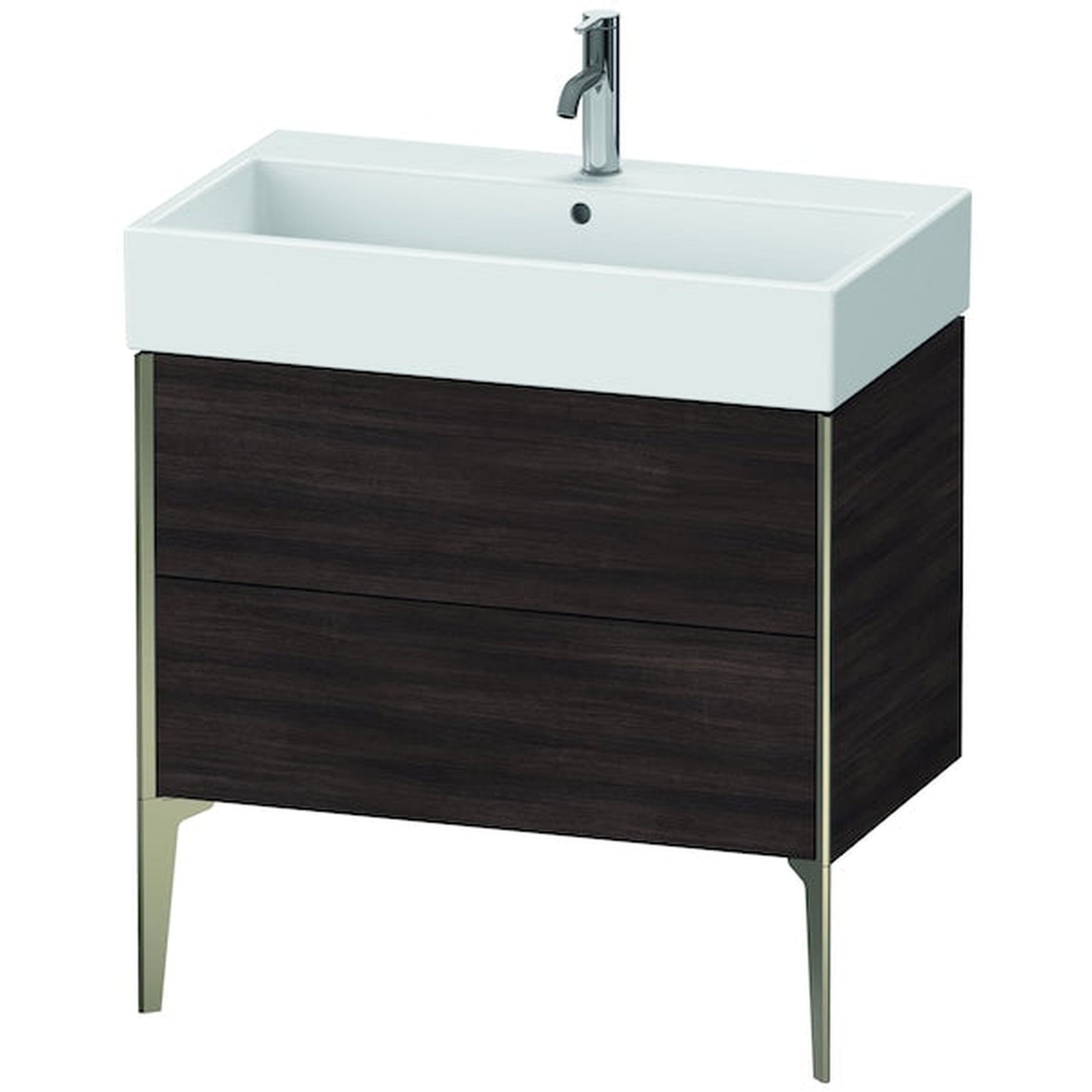 Duravit Xviu 31" x 19" x 18" Two Drawer Floorstanding Vanity Unit, Chestnut Dark (XV45360B153)