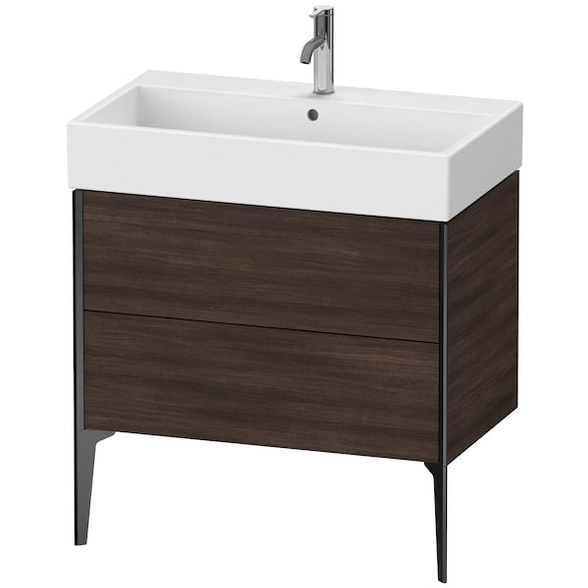 Duravit Xviu 31" x 19" x 18" Two Drawer Floorstanding Vanity Unit, Chestnut Dark (XV45360B253)