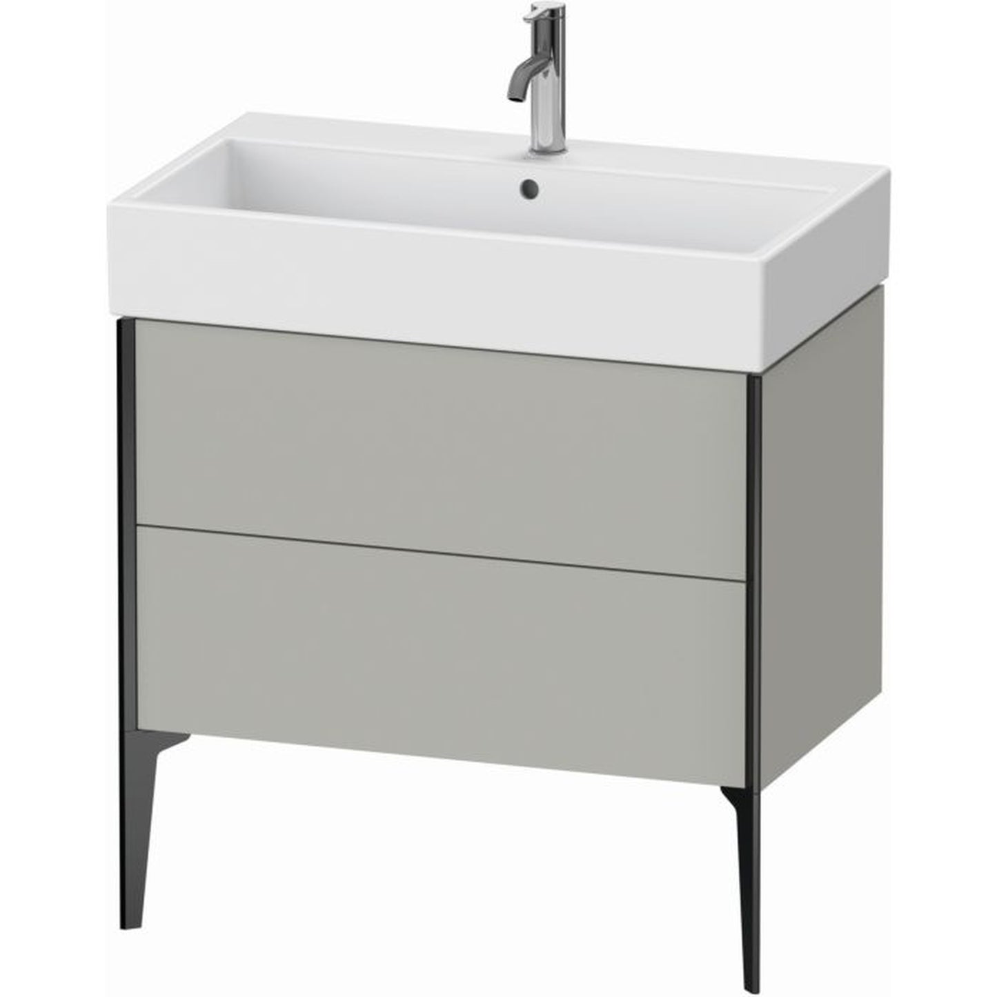 Duravit Xviu 31" x 19" x 18" Two Drawer Floorstanding Vanity Unit, Concrete Grey Matt (XV45360B207)