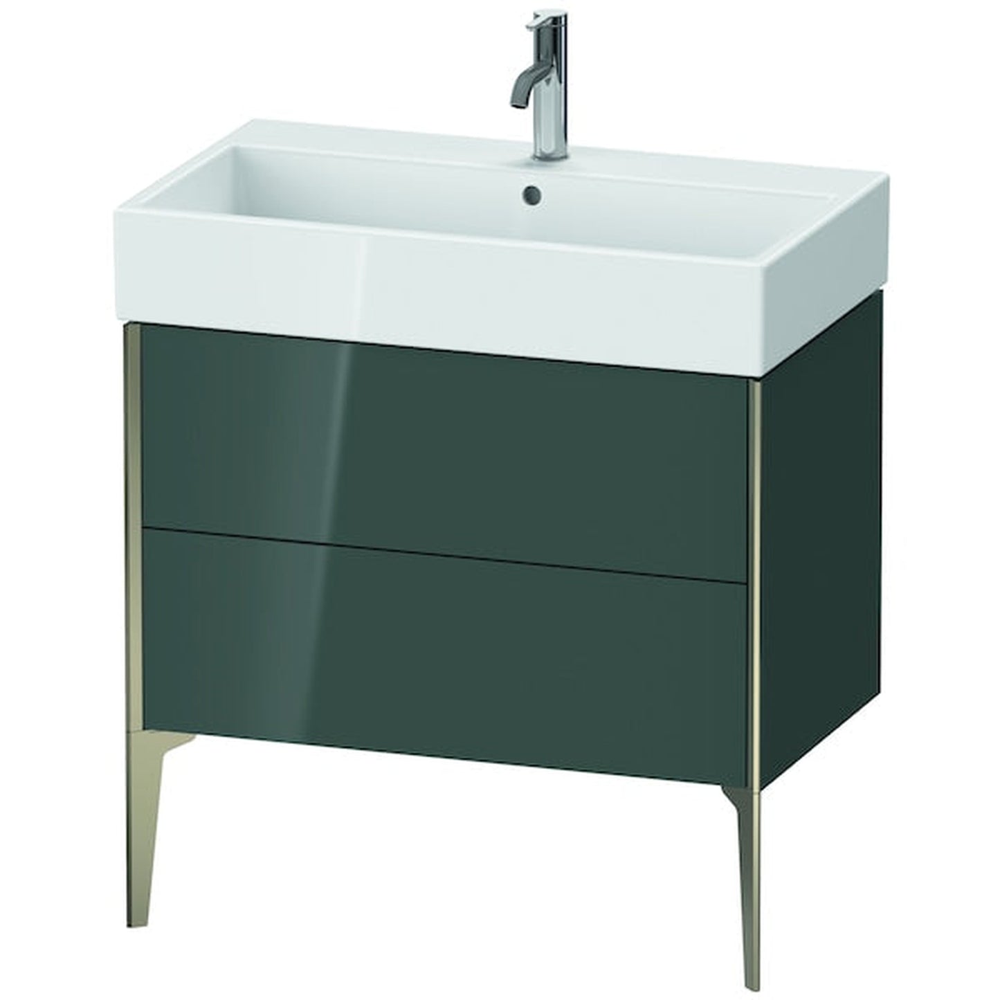 Duravit Xviu 31" x 19" x 18" Two Drawer Floorstanding Vanity Unit, Dolomiti Grey High Gloss Lacquer (XV45360B138)