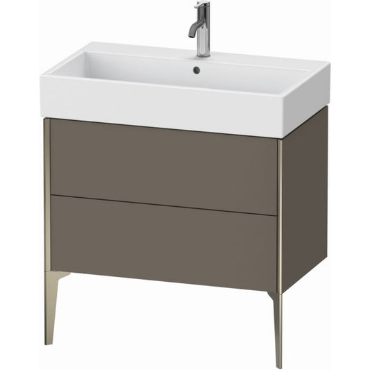 Duravit Xviu 31" x 19" x 18" Two Drawer Floorstanding Vanity Unit, Flannel Grey Satin Matt Lacquer (XV45360B190)