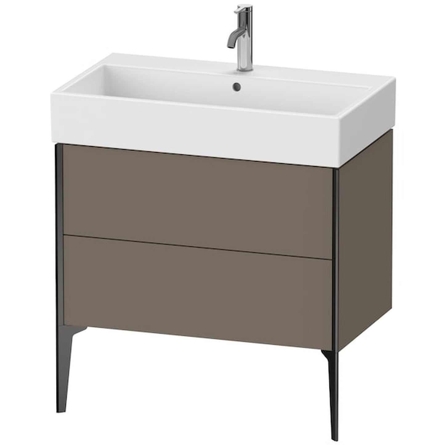 Duravit Xviu 31" x 19" x 18" Two Drawer Floorstanding Vanity Unit, Flannel Grey Satin Matt Lacquer (XV45360B290)