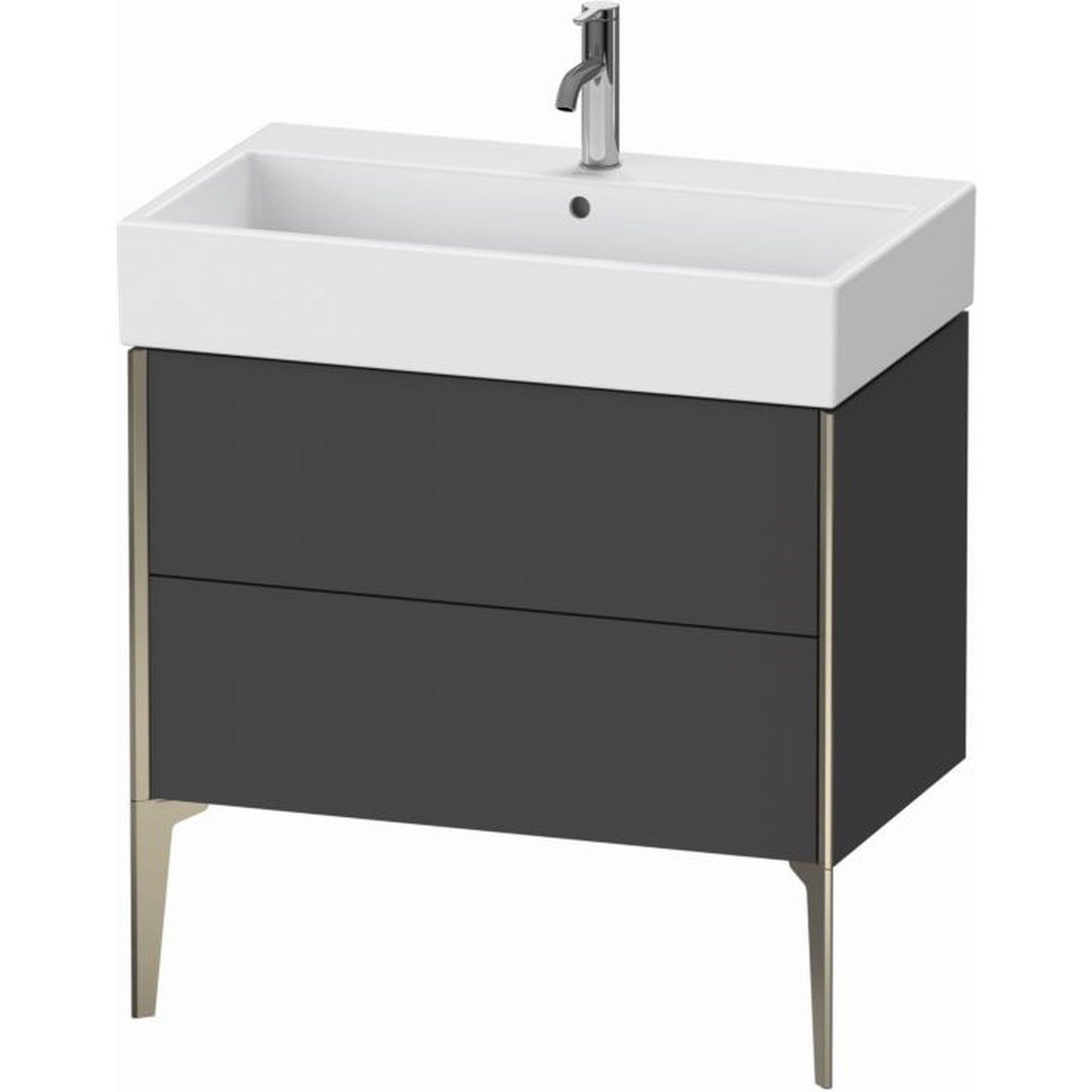 Duravit Xviu 31" x 19" x 18" Two Drawer Floorstanding Vanity Unit, Graphite Matt (XV45360B149)