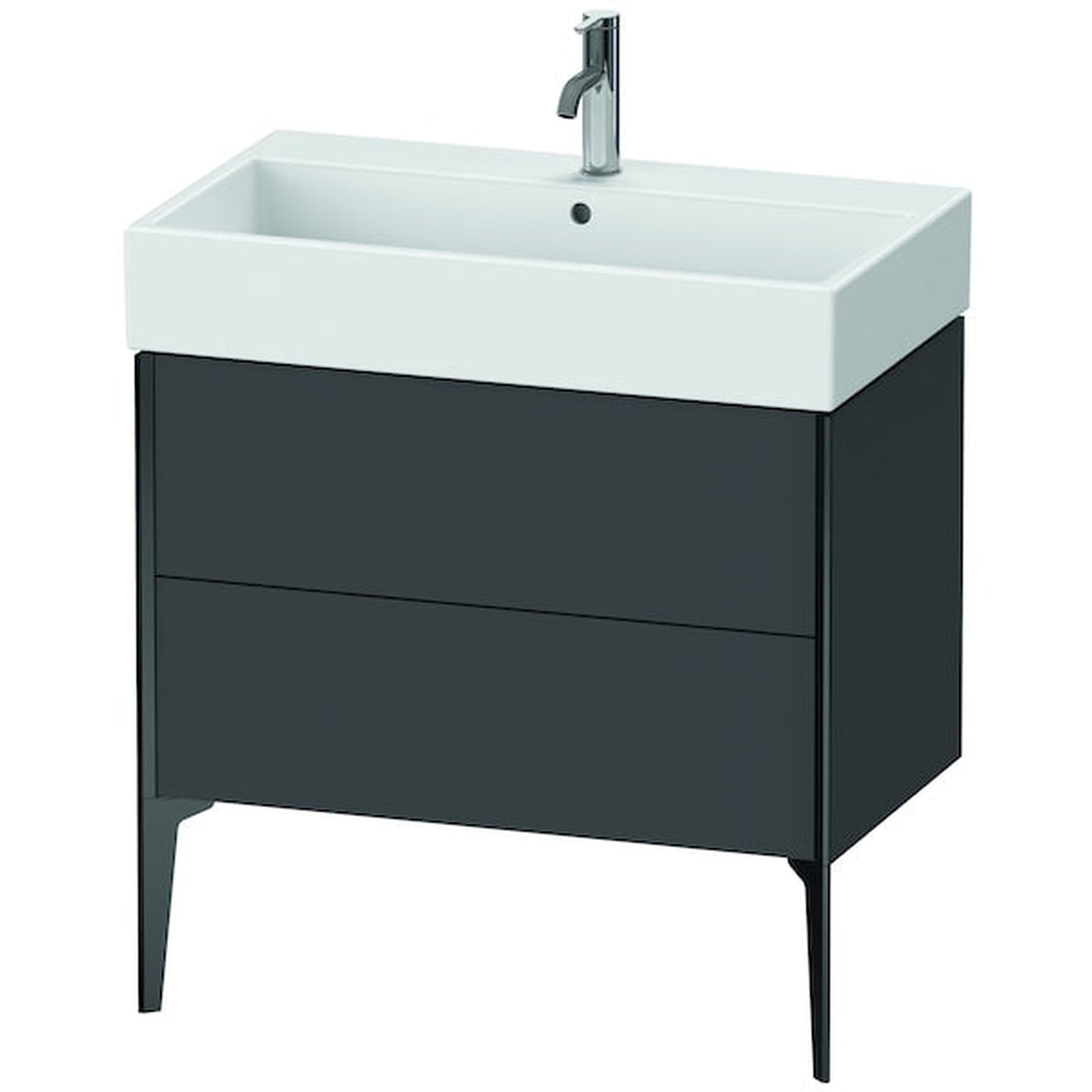 Duravit Xviu 31" x 19" x 18" Two Drawer Floorstanding Vanity Unit, Graphite Matt (XV45360B249)