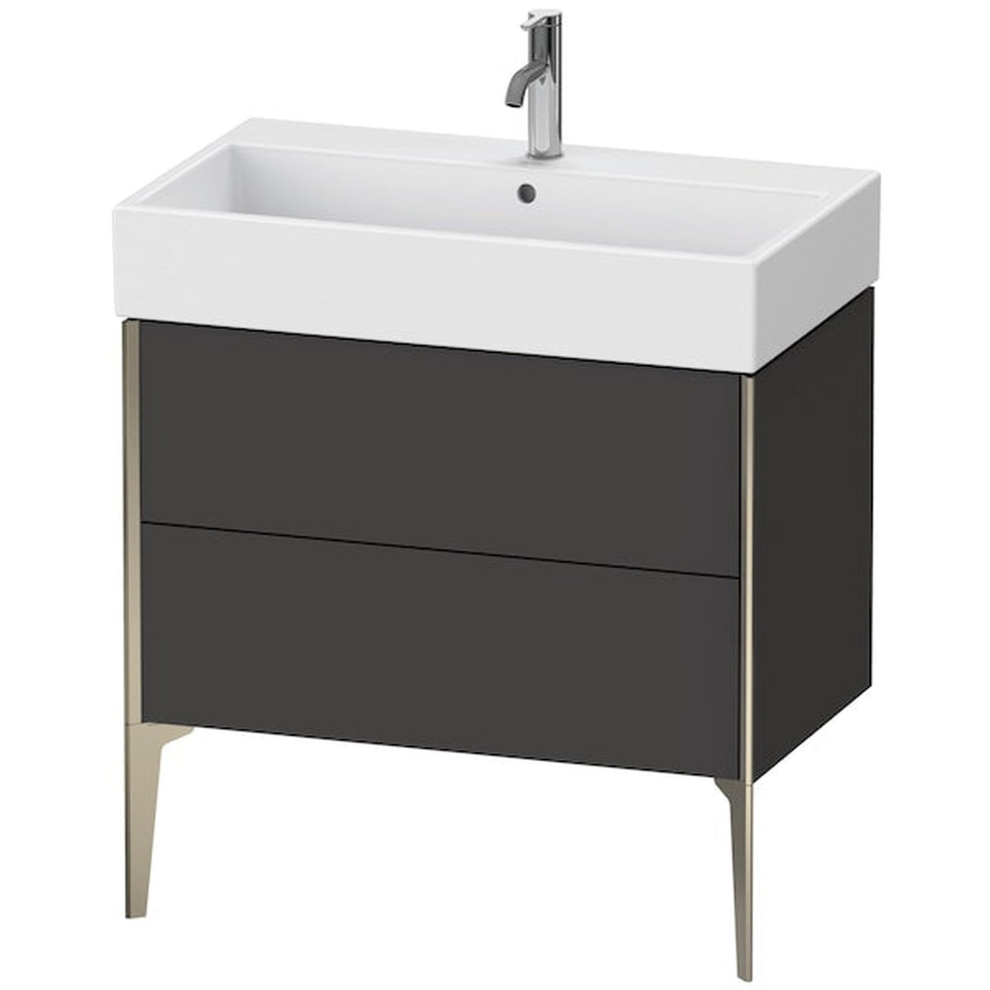 Duravit Xviu 31" x 19" x 18" Two Drawer Floorstanding Vanity Unit, Graphite Super Matt (XV45360B180)