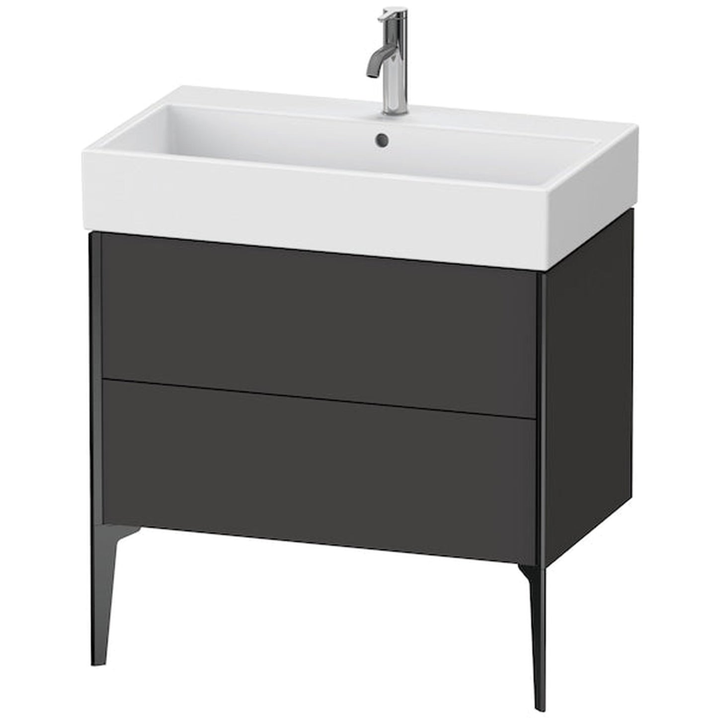 Duravit Xviu 31" x 19" x 18" Two Drawer Floorstanding Vanity Unit, Graphite Super Matt (XV45360B280)