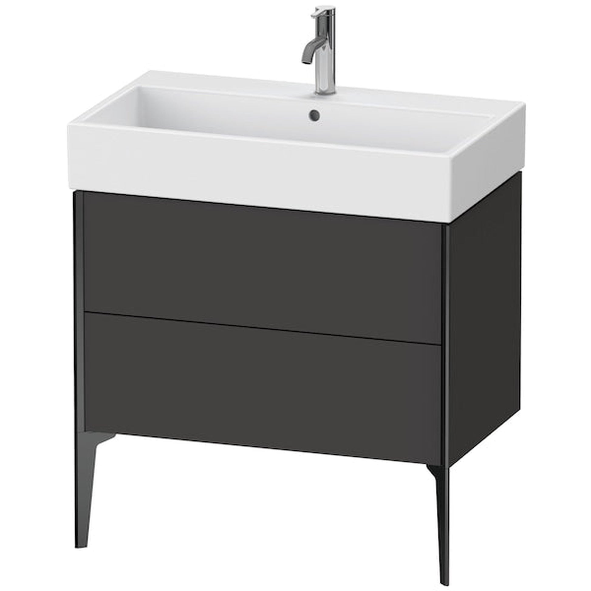 Duravit Xviu 31" x 19" x 18" Two Drawer Floorstanding Vanity Unit, Graphite Super Matt (XV45360B280)