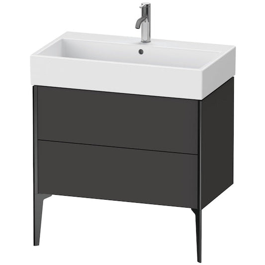 Duravit Xviu 31" x 19" x 18" Two Drawer Floorstanding Vanity Unit, Graphite Super Matt (XV45360B280)