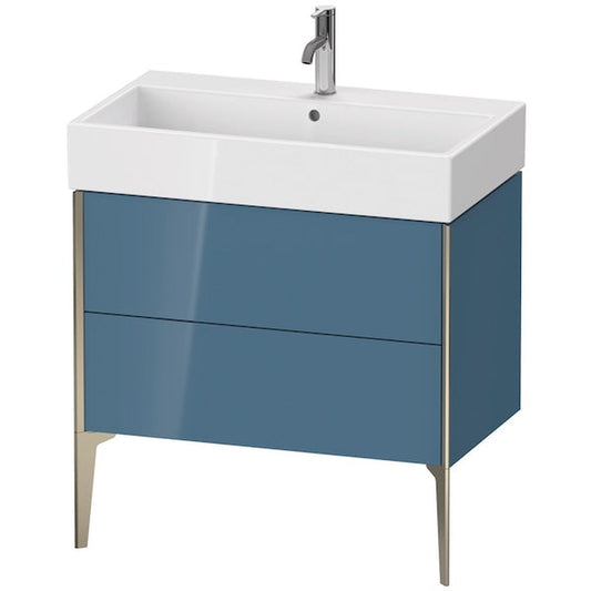 Duravit Xviu 31" x 19" x 18" Two Drawer Floorstanding Vanity Unit, Stone Blue High Gloss Lacquer (XV45360B147)