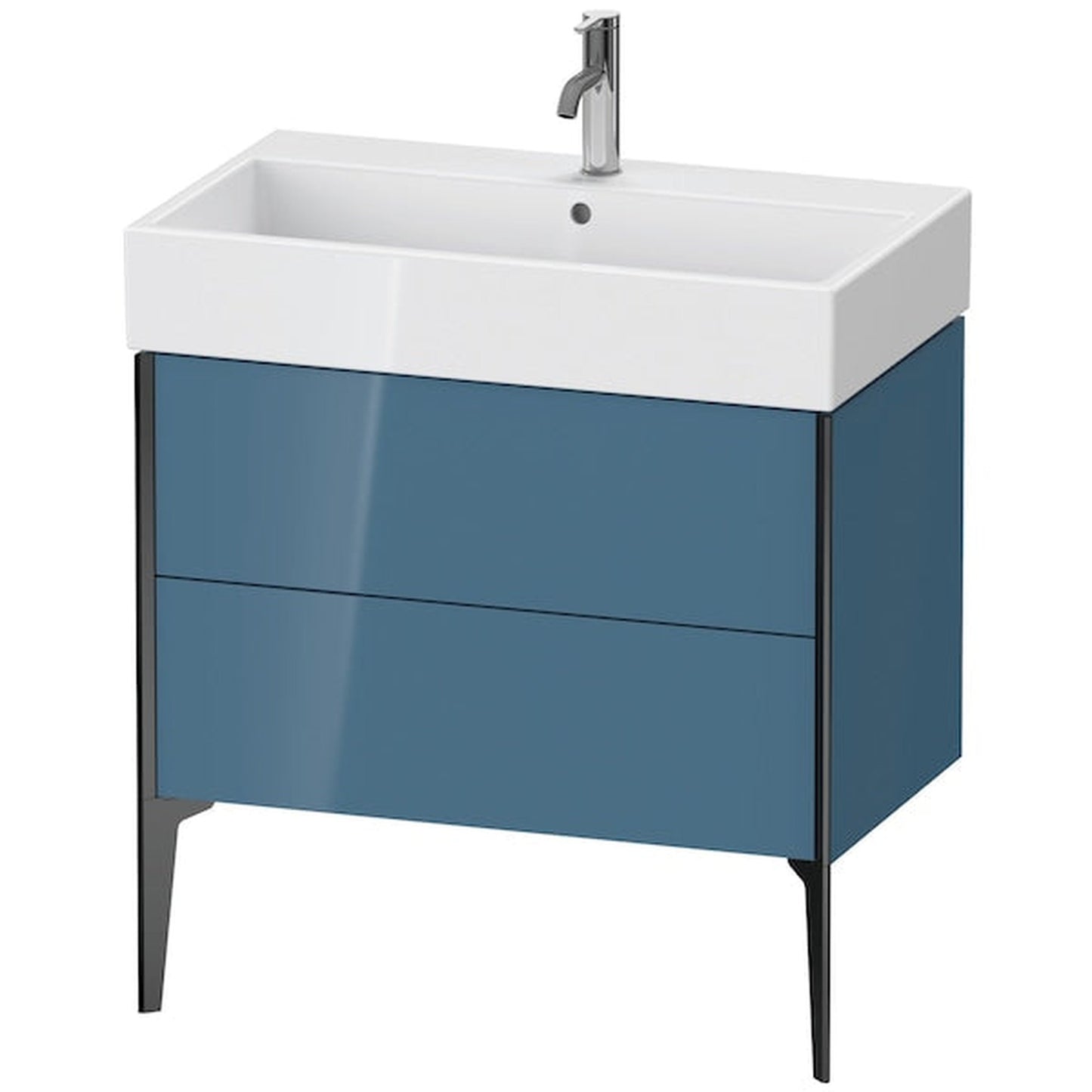 Duravit Xviu 31" x 19" x 18" Two Drawer Floorstanding Vanity Unit, Stone Blue High Gloss Lacquer (XV45360B247)