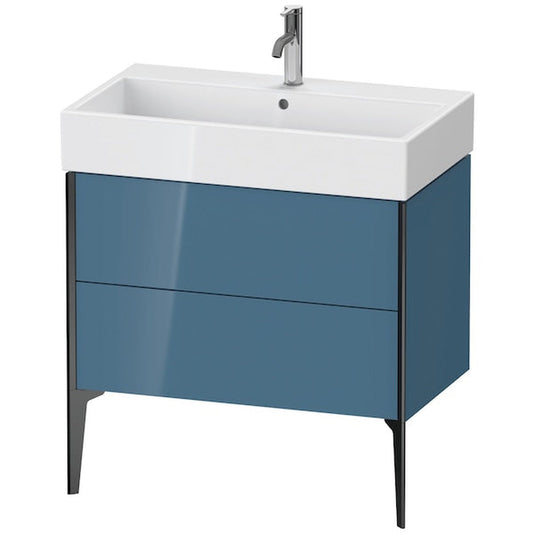 Duravit Xviu 31" x 19" x 18" Two Drawer Floorstanding Vanity Unit, Stone Blue High Gloss Lacquer (XV45360B247)