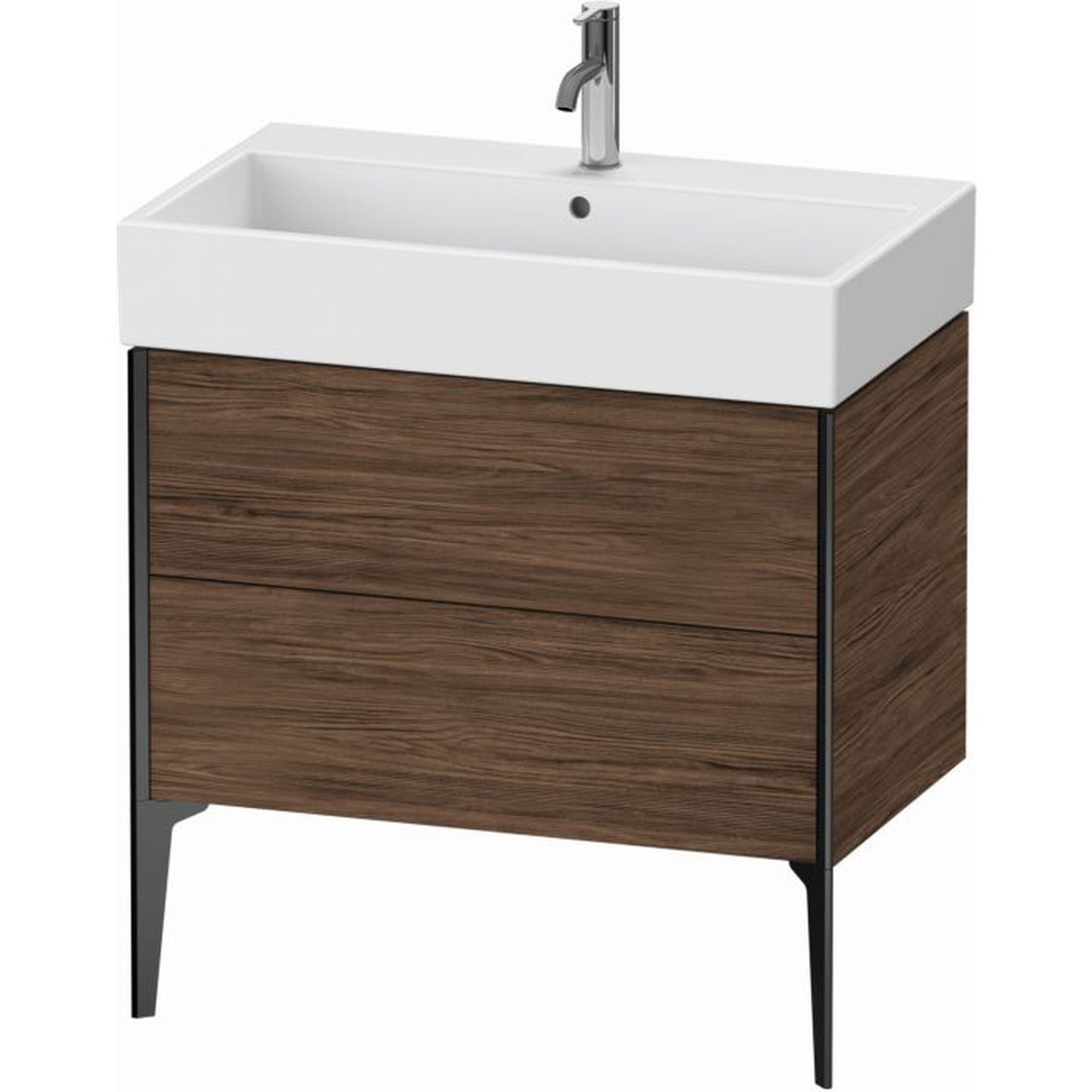 Duravit Xviu 31" x 19" x 18" Two Drawer Floorstanding Vanity Unit, Walnut Dark (XV45360B221)