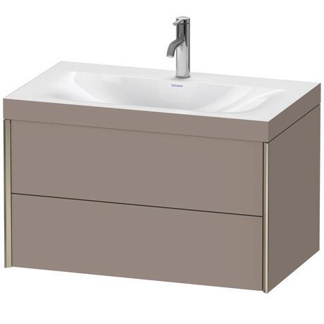 Duravit Xviu 31" x 20" x 19" Two Drawer C-Bonded Wall-Mount Vanity Kit With One Tap Hole, Basalt (XV4615OB143C)