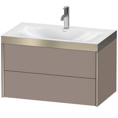 Duravit Xviu 31" x 20" x 19" Two Drawer C-Bonded Wall-Mount Vanity Kit With One Tap Hole, Basalt (XV4615OB143P)