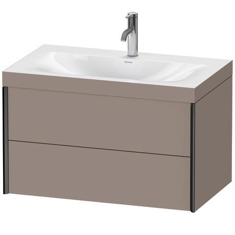 Duravit Xviu 31" x 20" x 19" Two Drawer C-Bonded Wall-Mount Vanity Kit With One Tap Hole, Basalt (XV4615OB243C)